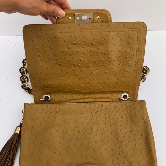 Diane Von Furstenburg OSTRICH HARPER TASSEL BAG - Picture 8 of 11